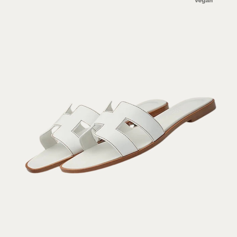 Elegant White Slide Sandals